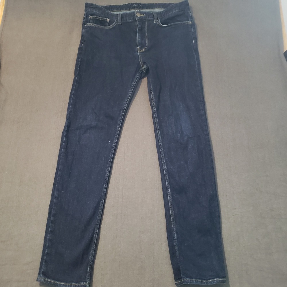 Five Four Jeans Mens 34 Blue Dark‎ Wash Straight Leg Stretch Denim Pants